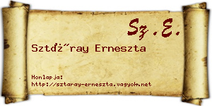 Sztáray Erneszta névjegykártya